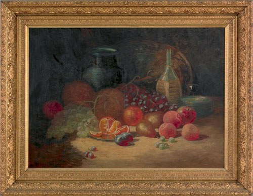 Appraisal: George William Whitaker American - oil on canvas still life