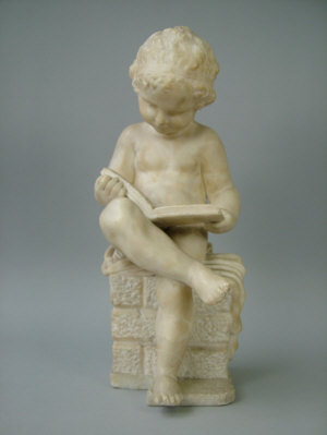 Appraisal: An early th century alabaster figure of a seated infant