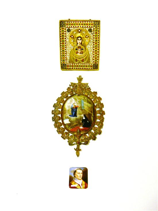 Appraisal: Devotional art including th C Russian gilt metal and enameled