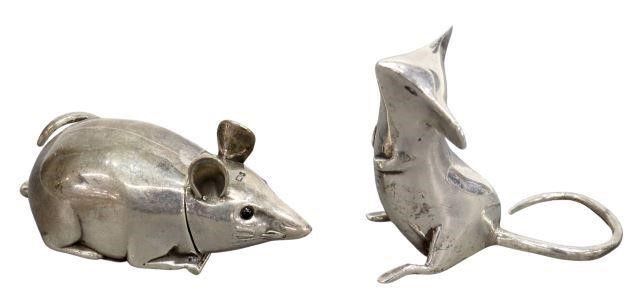 Appraisal: lot of Sterling silver mice including American sterling animal figure