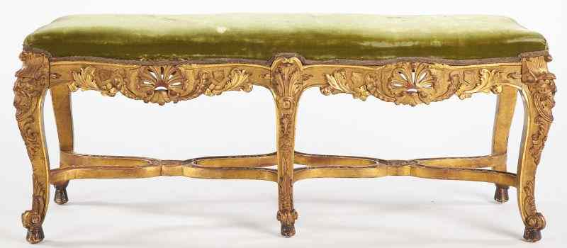 Appraisal: Louis XV Style Carved Gilt Wood Benchlate th century with