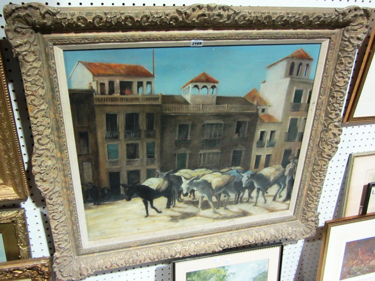 Appraisal: Follower of Norman Hepple Donkeys in a town square oil