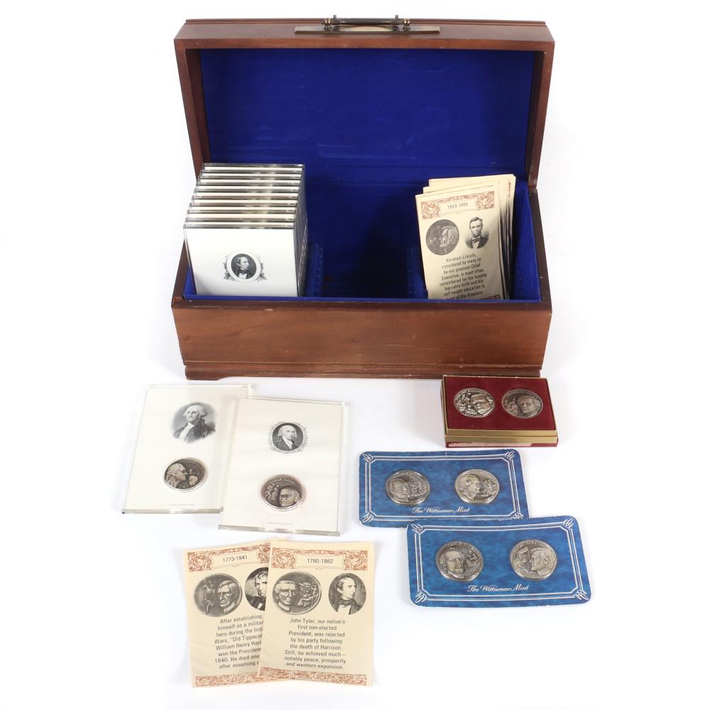 Appraisal: WITTNAUER PRESIDENTIAL STERLING SILVER MEDAL COLLECTION OF IN CASE H