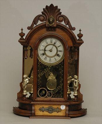 Appraisal: Renaissance-Revival Metal-Mounted Walnut Shelf Clock