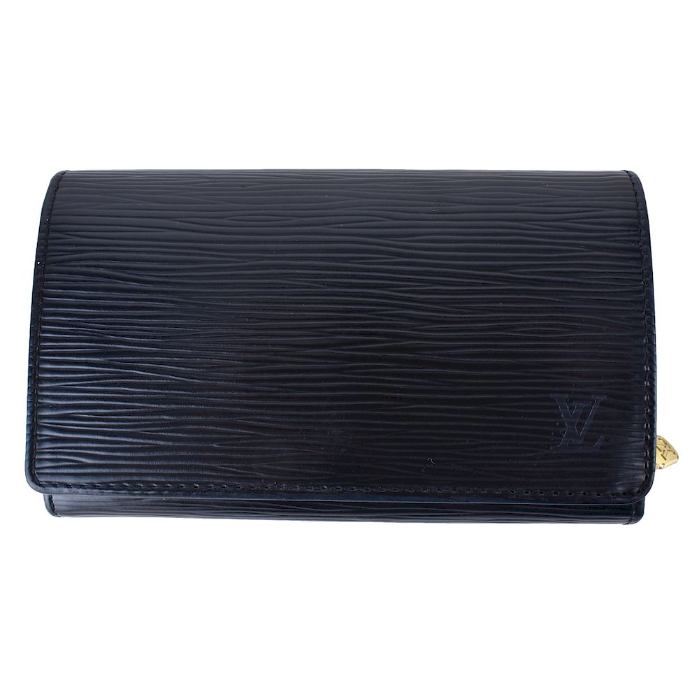 Appraisal: Louis Vuitton Black Epi Porte-Tresor Zip Wallet Louis Vuitton Black