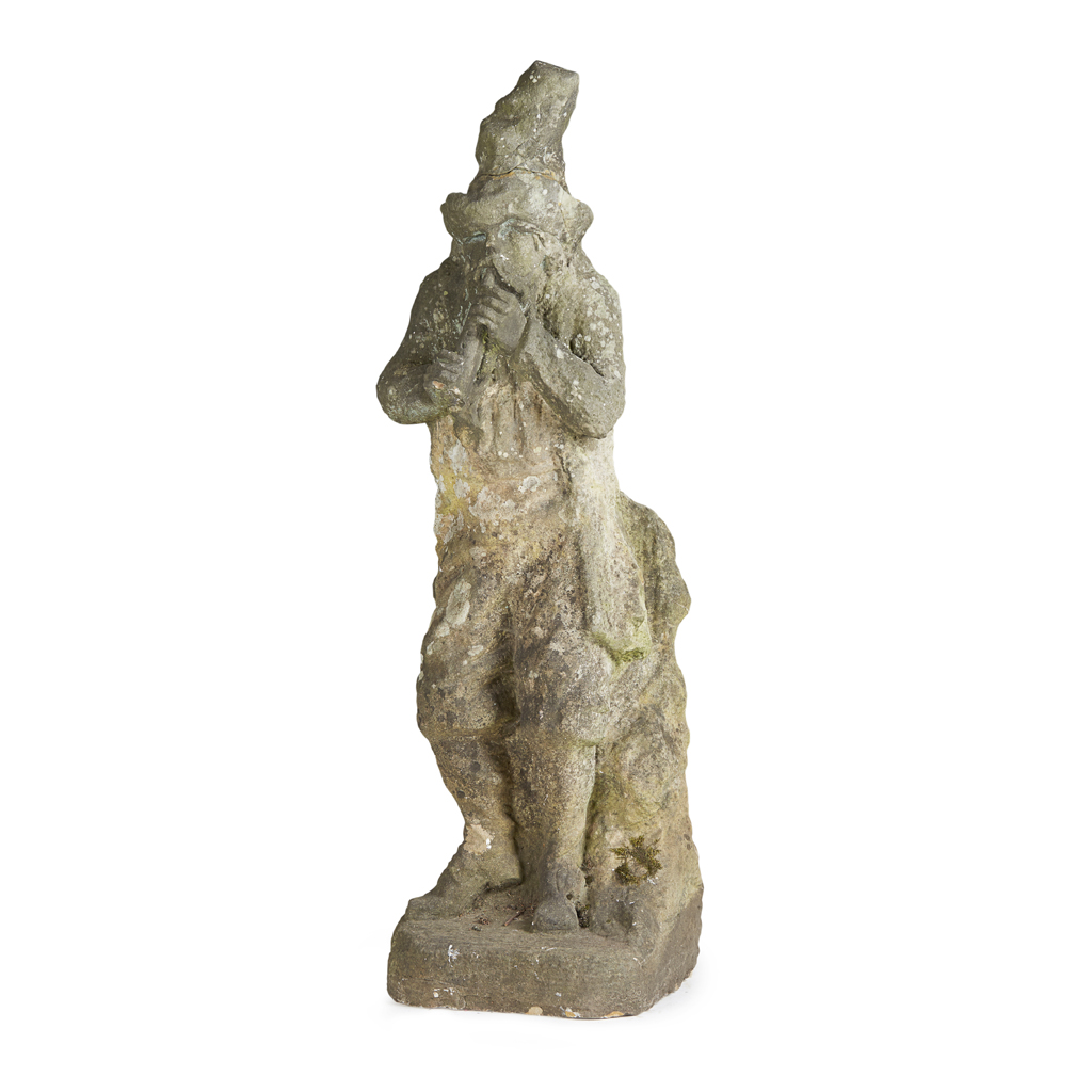 Appraisal: CARVED STONE FIGURE OF A HERMIT TH EARLY TH CENTURY