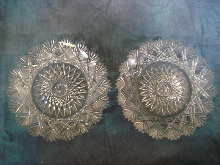 Appraisal: American brilliant cut glass plates diamond and fan pattern d