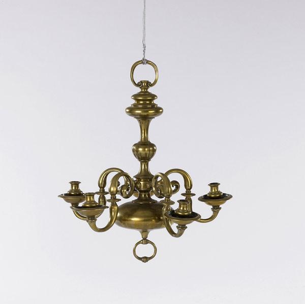 Appraisal: TH C BRASS CHANDELIER Heavy and ornate possibly English x