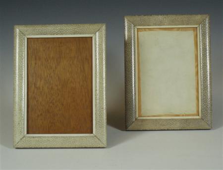 Appraisal: A pair of shagreen picture frames each of rectangular form