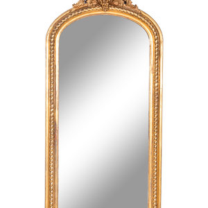 Appraisal: A French Giltwood Pier Mirror th Century Height x width