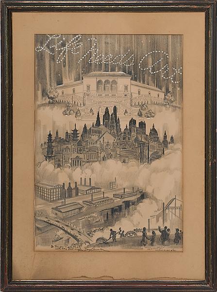 Appraisal: DAYTON ART INSTITUTE ORIGINAL POSTER BY BRESSLER pencil and paint