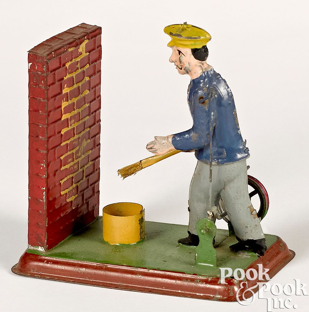 Appraisal: Wunderlich man painting a wall steam toy accessory Wunderlich painted