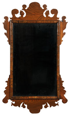 Appraisal: Chippendale Style Mirror th century ash and elm with rectangular