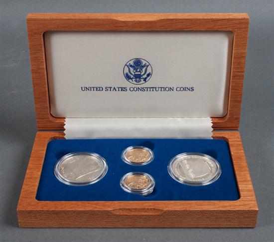 Appraisal: United States Constitution Bicentennial gold and silver four coin set