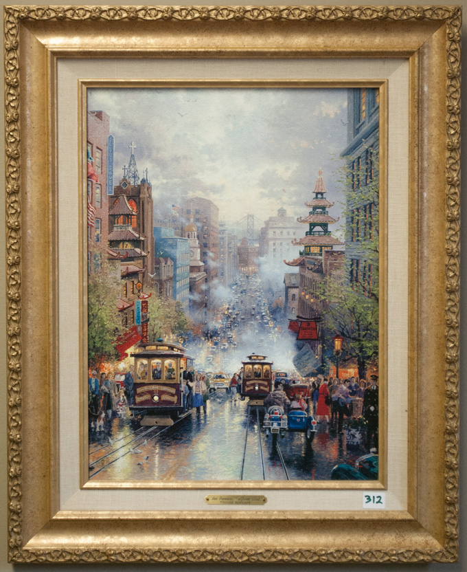 Appraisal: THOMAS KINKADE PRINT ON BOARD American - San Francisco California