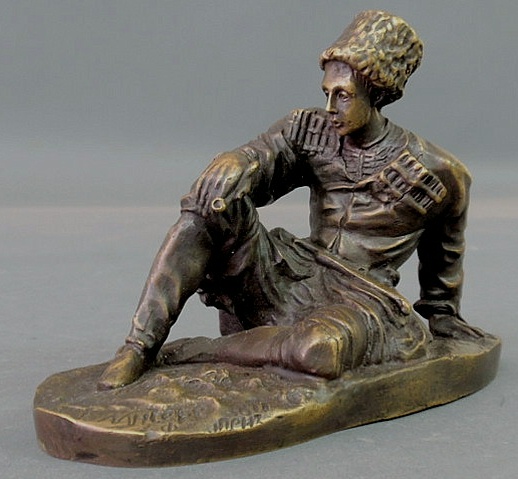 Appraisal: Bronze recast of a Russian soldier h x l