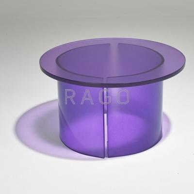 Appraisal: CONTEMPORARY Lilac glass occasional table USA s Unmarked x dia