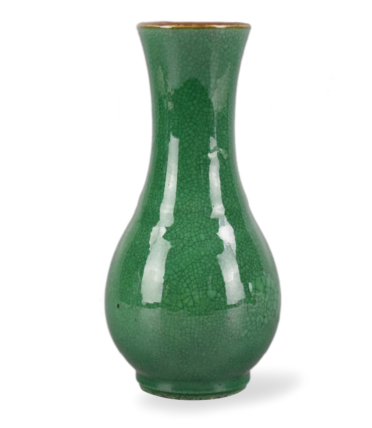 Appraisal: A Chinese ge type green glazed vase Outside in a