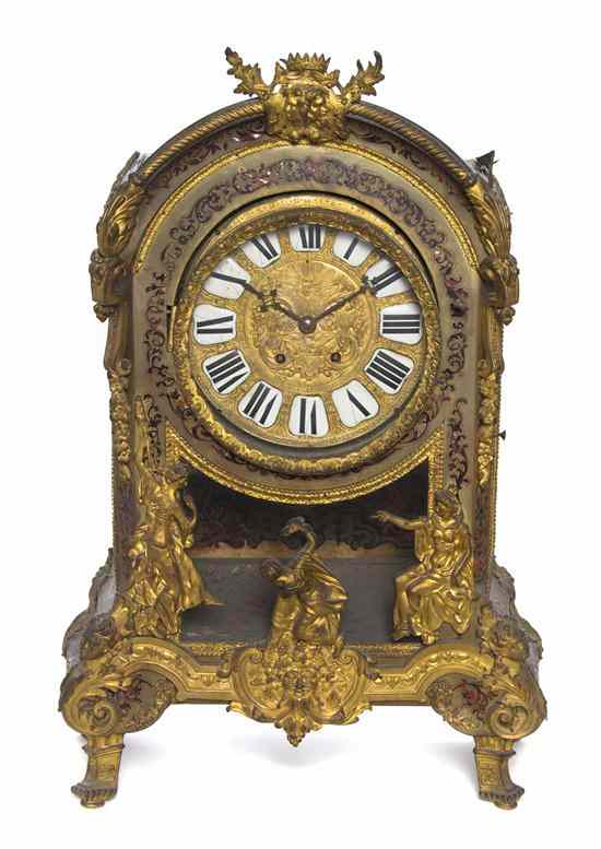 Appraisal: A French Gilt and Boulle Decorated Bracket Clock the circular