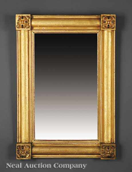 Appraisal: An American Classical Giltwood and Gesso Mirror early th c