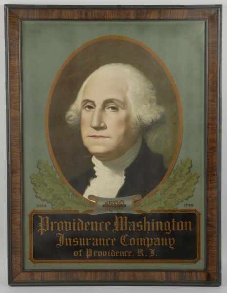 Appraisal: Framed Providence Washington Insurance Co Sign Description Wooden frame Depicts