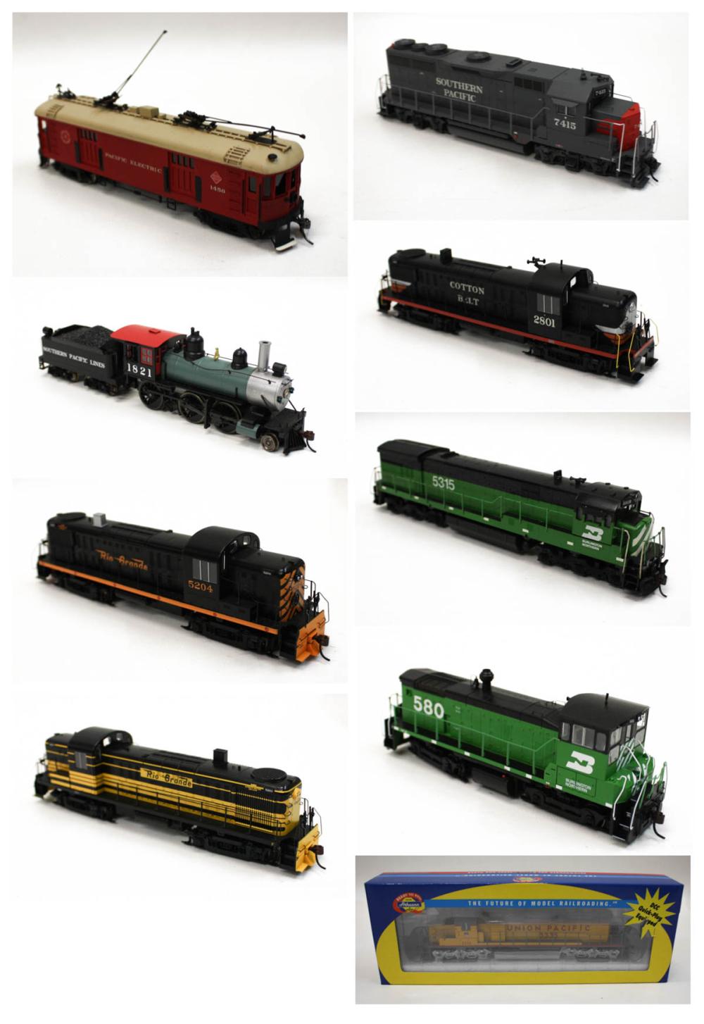 Appraisal: NINE HO GAUGE MODEL TRAIN ENGINES Including Roundhouse Southern Pacific