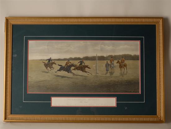 Appraisal: Harrington Bird Newmarket Scenes The Trial Print framed x