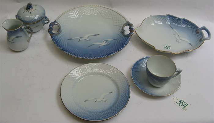 Appraisal: DANISH B G COPENHAGEN PORCELAIN DESSERT SET pieces in a