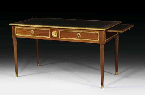 Appraisal: SMALL BUREAU-PLAT Louis XVI stamped G DESTER Godefroy Dester maitre