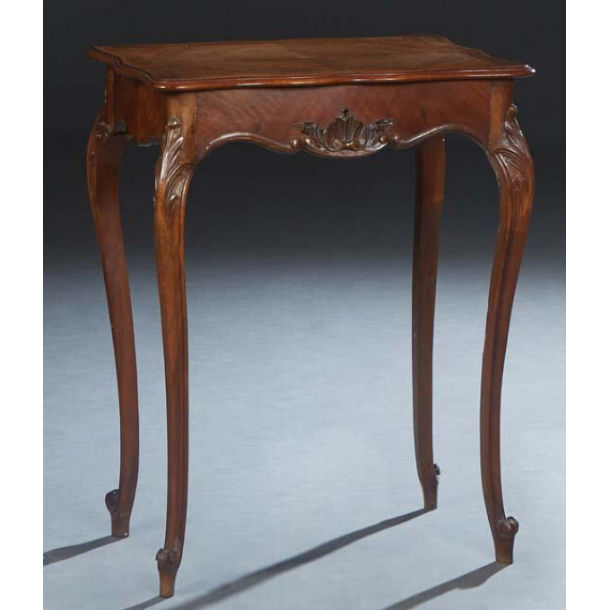 Appraisal: French Louis XV Style Carved Walnut Work Table early th