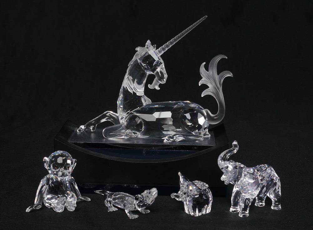 Appraisal: SWAROVSKI CRYSTAL ANIMAL FIGURES piece lot to include Fabulous Creatures