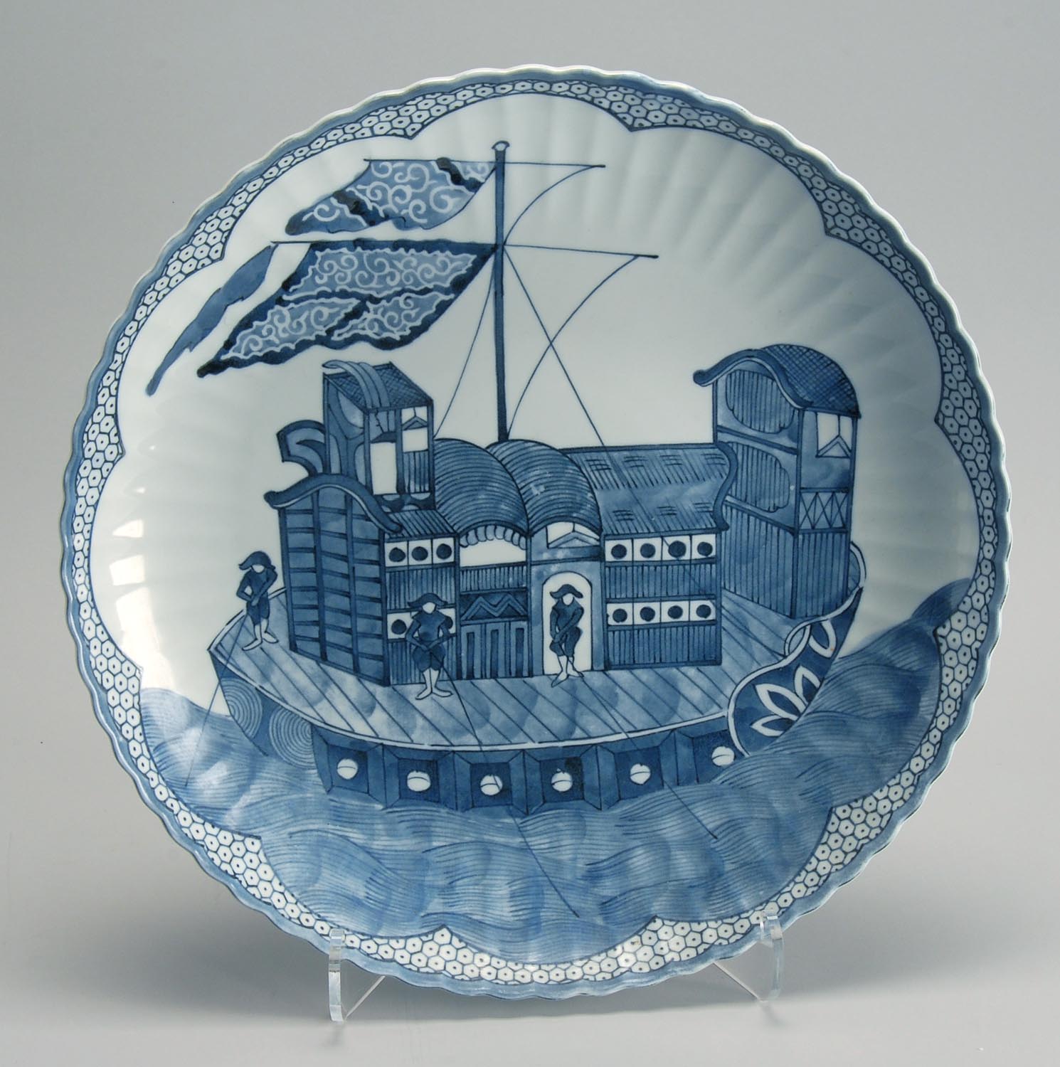 Appraisal: NAMBAN PORCELAIN CHARGER With blue and white depiction of a