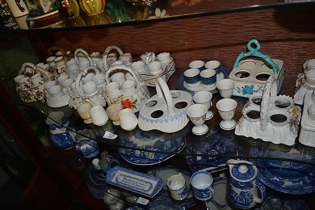 Appraisal: Collection of various Victorian egg cupsand egg cup stands