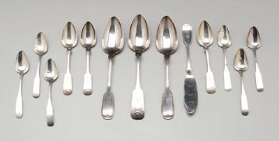 Appraisal: Savannah coin silver flatware serving spoons butter knife teaspoons marks