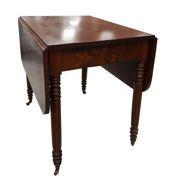 Appraisal: Early th C drop leaf table mahogany and mahogany veneer