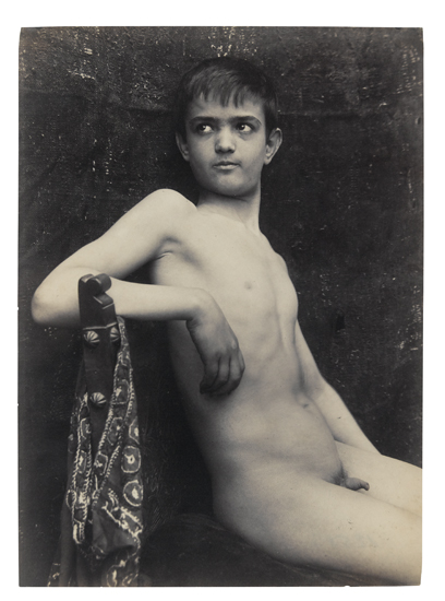 Appraisal: PLUSCHOW GUGLIELMO - Untitled nude model in chair Albumen print