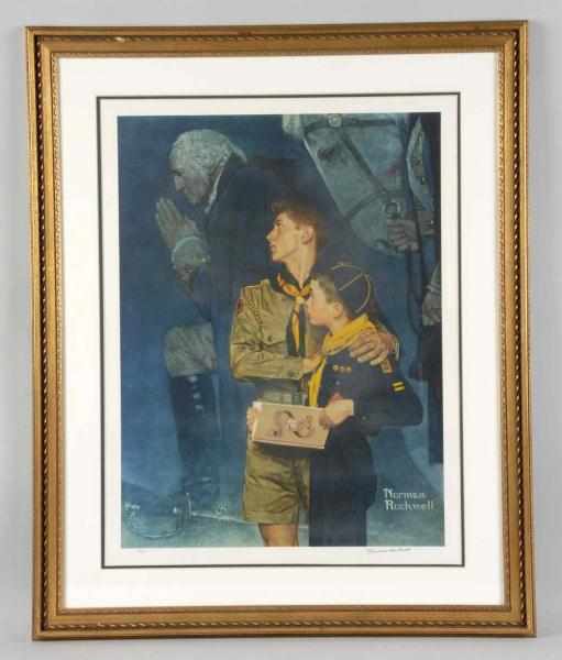 Appraisal: Boy Scouts Norman Rockwell Print Description Matted and framed under