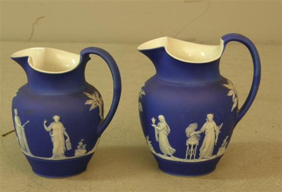 Appraisal: Pair of th century Wedgwood jasperware jugs impressed mark to