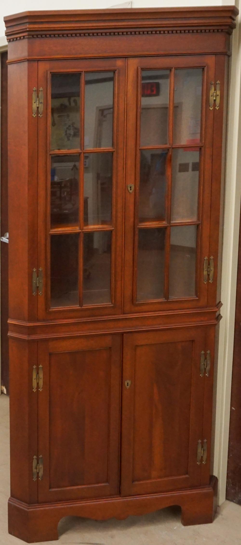 Appraisal: CHIPPENDALE STYLE MAHOGANY CORNER CABINET X X IN X X