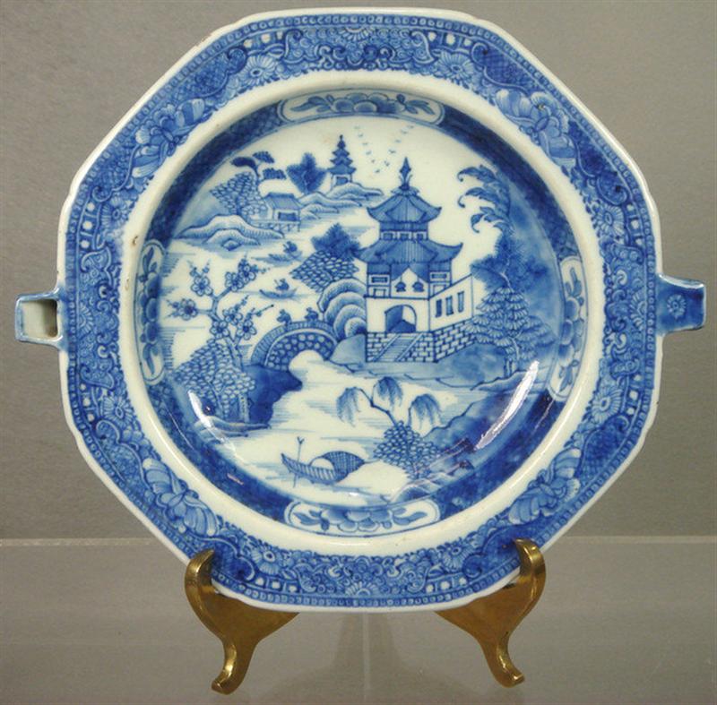 Appraisal: th c Chinese export porcelain warming dish fritting to edges