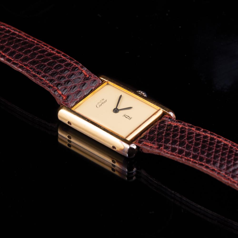 Appraisal: Vintage Cartier Must de Cartier Vermeil Tank Watch rectangular dial