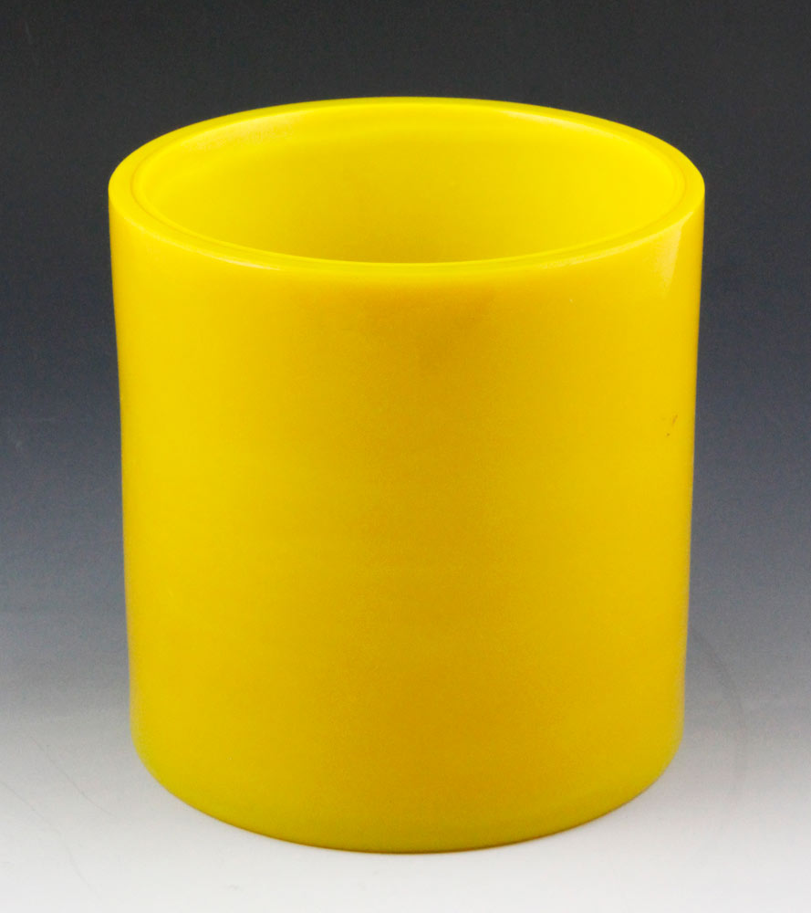 Appraisal: - Chinese Peking Glass Brush Pot Imperial yellow peking glass