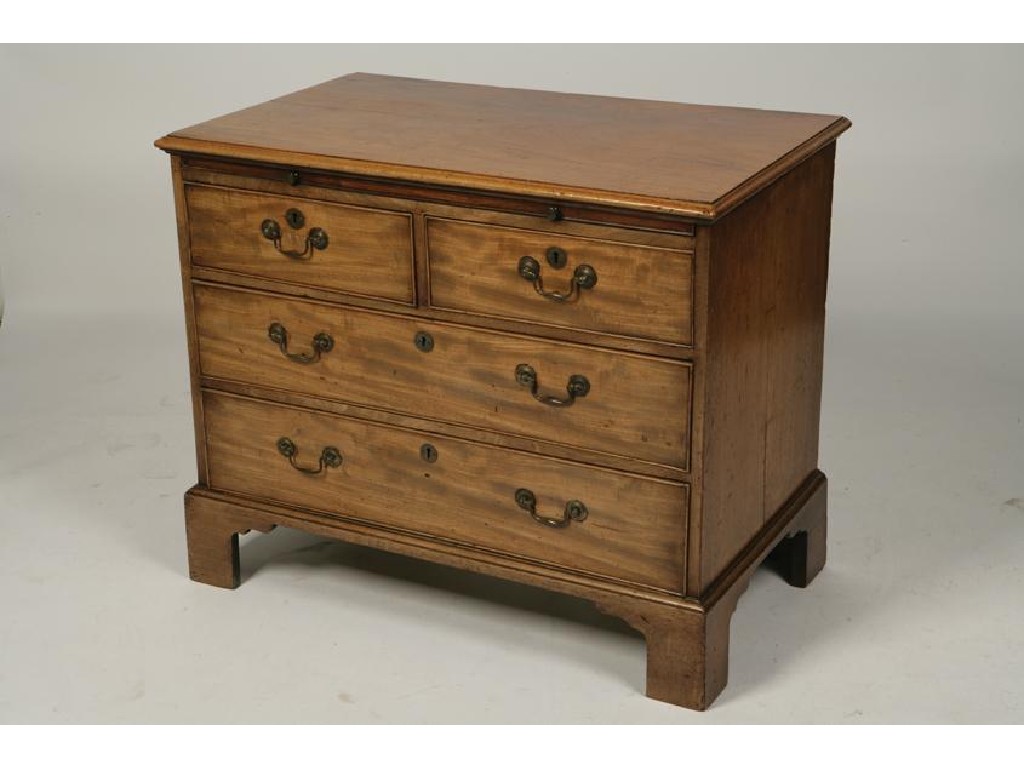 Appraisal: A GEORGE III MAHOGANY CHEST OF DRAWERS the rectangular top