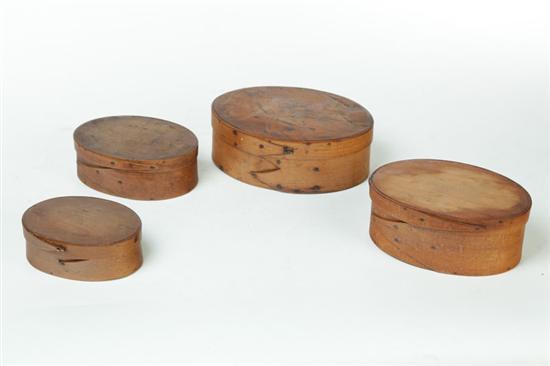 Appraisal: FOUR PANTRY BOXES American probably Shaker nd half- th century