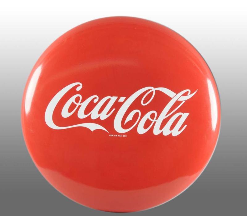 Appraisal: Porcelain Coca-Cola Button Sign Description s Beautiful and bright example