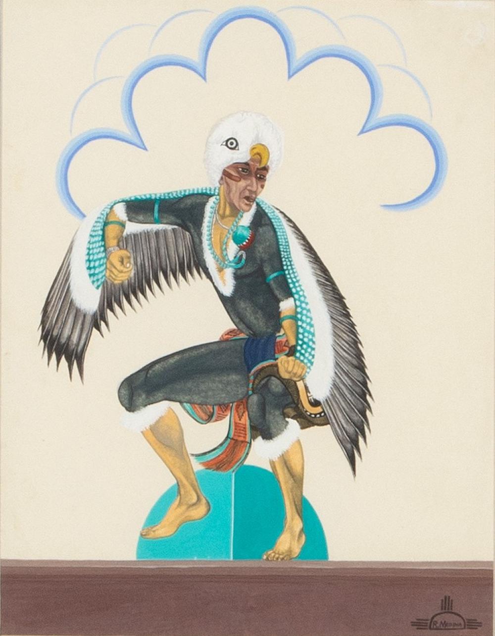 Appraisal: RAPHAEL MEDINA UNTITLED EAGLE DANCER Raphael Medina Zia - Untitled