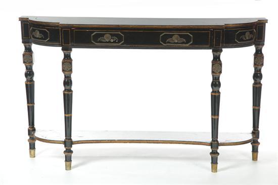 Appraisal: REGENCY CONSOLE TABLE England th century pine Old black and