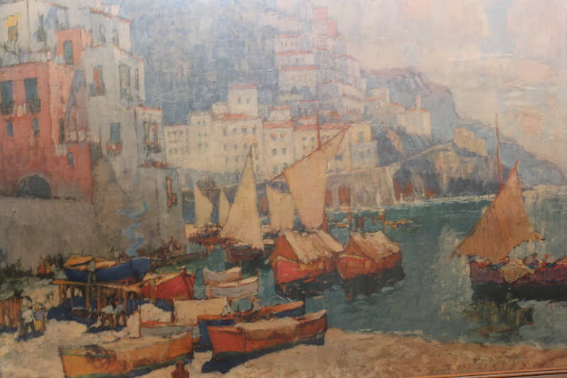 Appraisal: After C Gorbateff A Continental harbour scene coloured reproduction cm