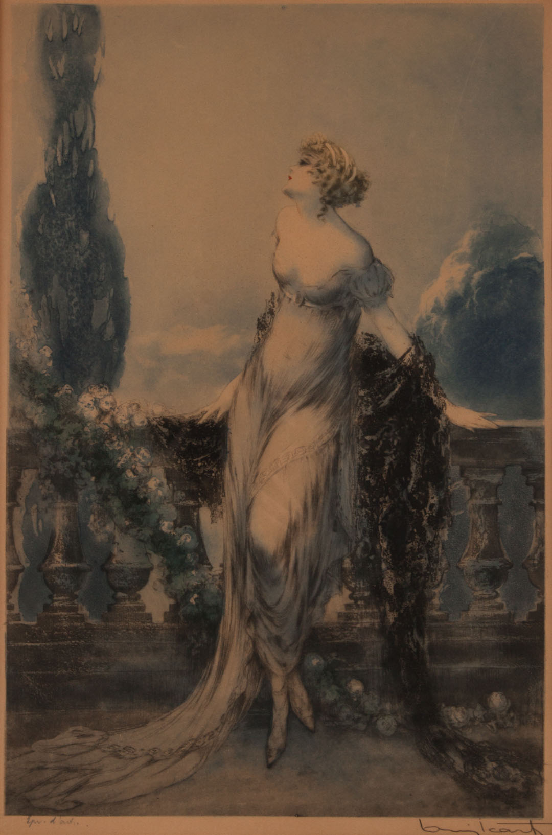 Appraisal: Louis Icart Werther etching and aquatint French - Signed Louis