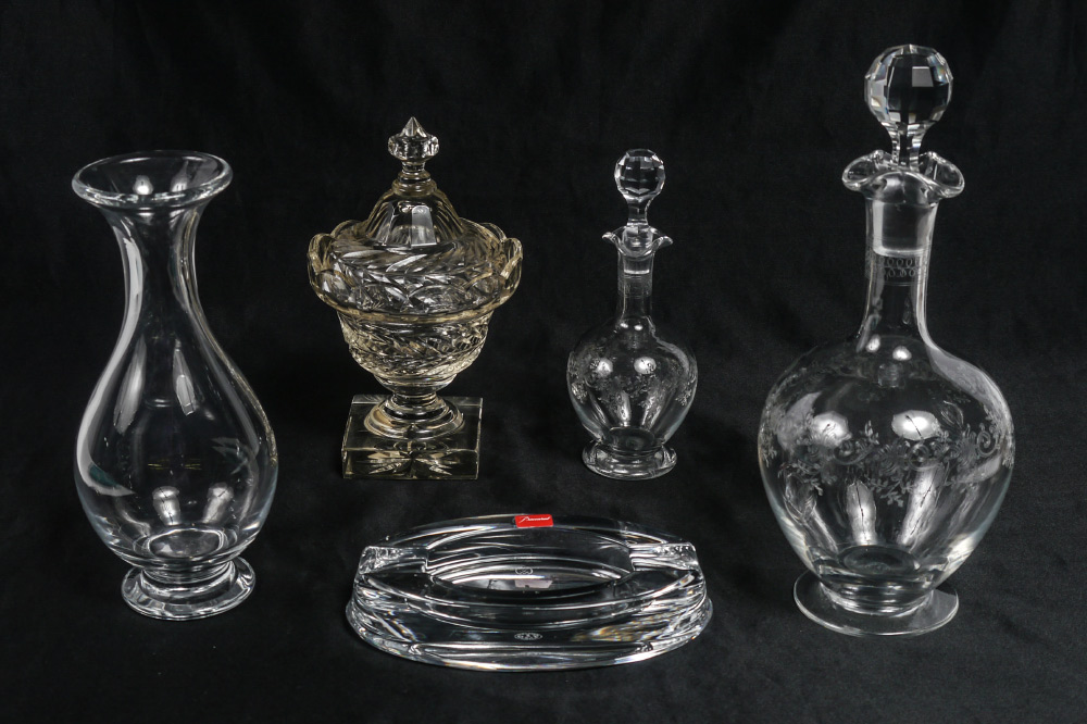 Appraisal: PIECE BACCARAT MOSER GLASS pieces total to include Baccarat etched